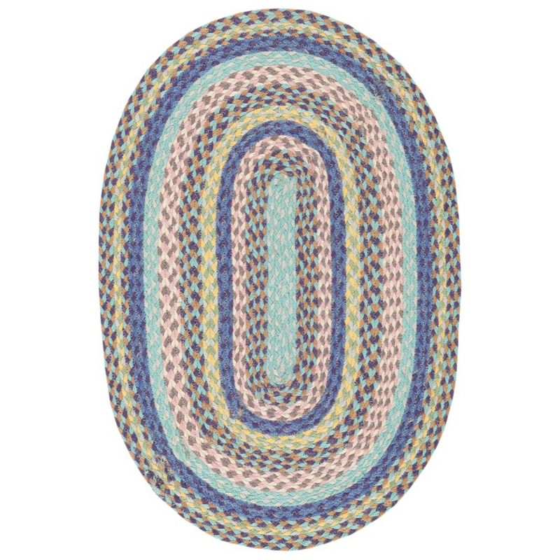 Cape Cod CAP241 Hand Woven Area Rug - Blue/Green - 5'x7' Oval - Safavieh.