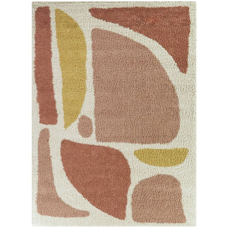 Balta Rugs 7'10"x10' Cesare Abstract Plush Teen Rug Pink: High Pile, Stain-Resistant, Machine Made, OEKO-TEX Certified