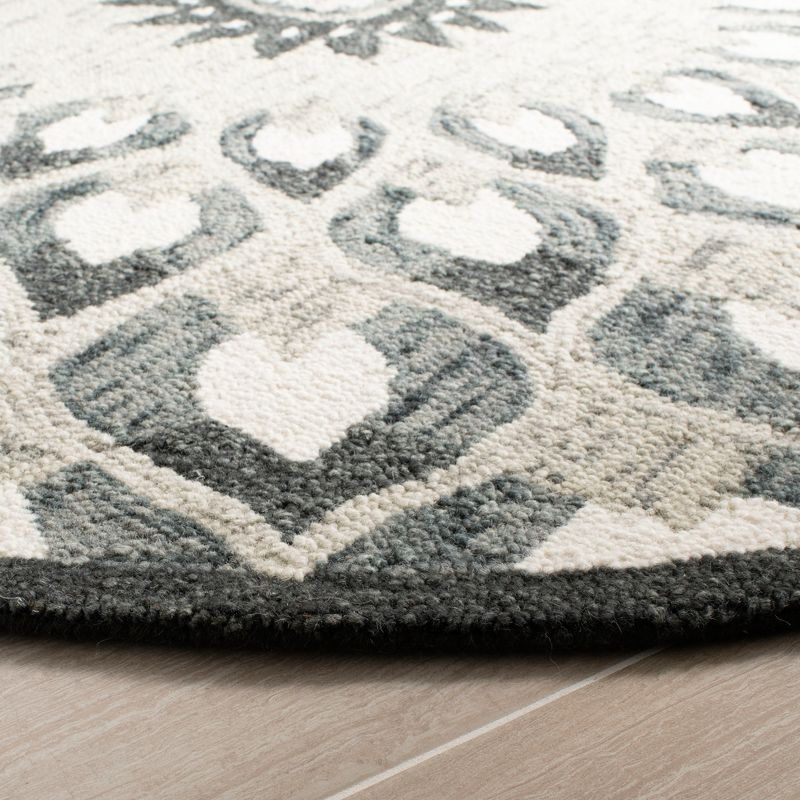 Novelty NOV603 Hand Tufted Area Rug - Charcoal/Ivory - 6' Round - Safavieh.