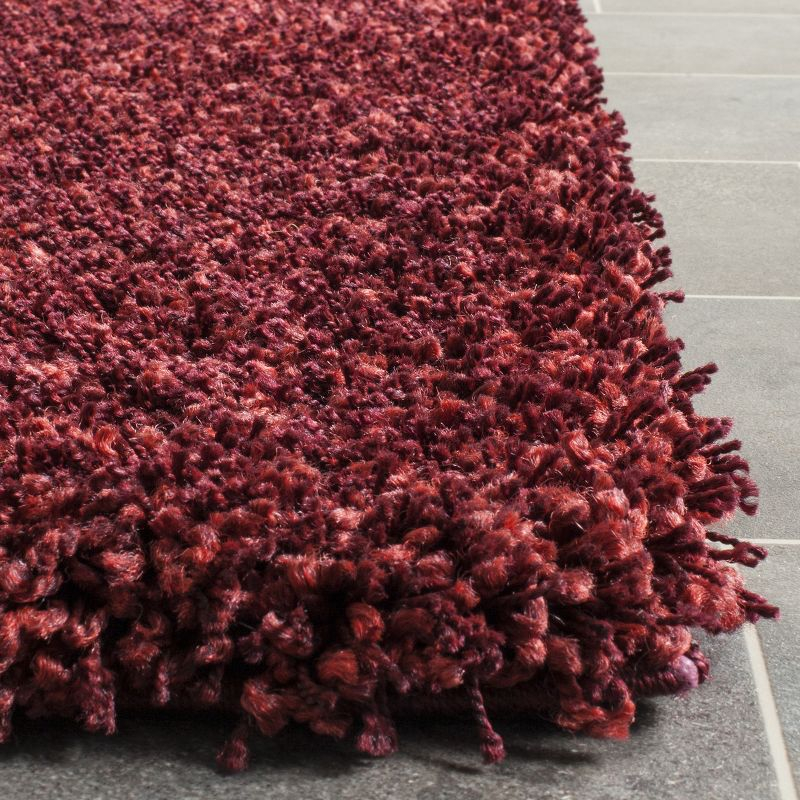 Santa Monica Shag SGN725 Power Loomed Indoor Area Rug - Maroon - 8'x10' - Safavieh.