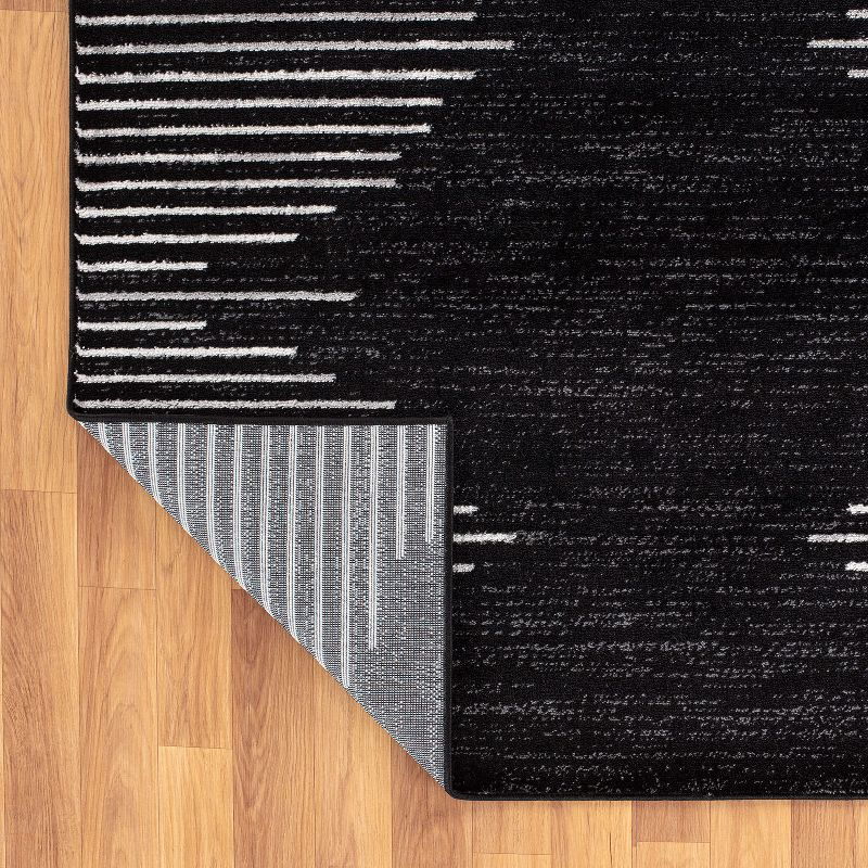 World Rug Gallery Bohemian Stripe Area Rug - Black 5' x 7'