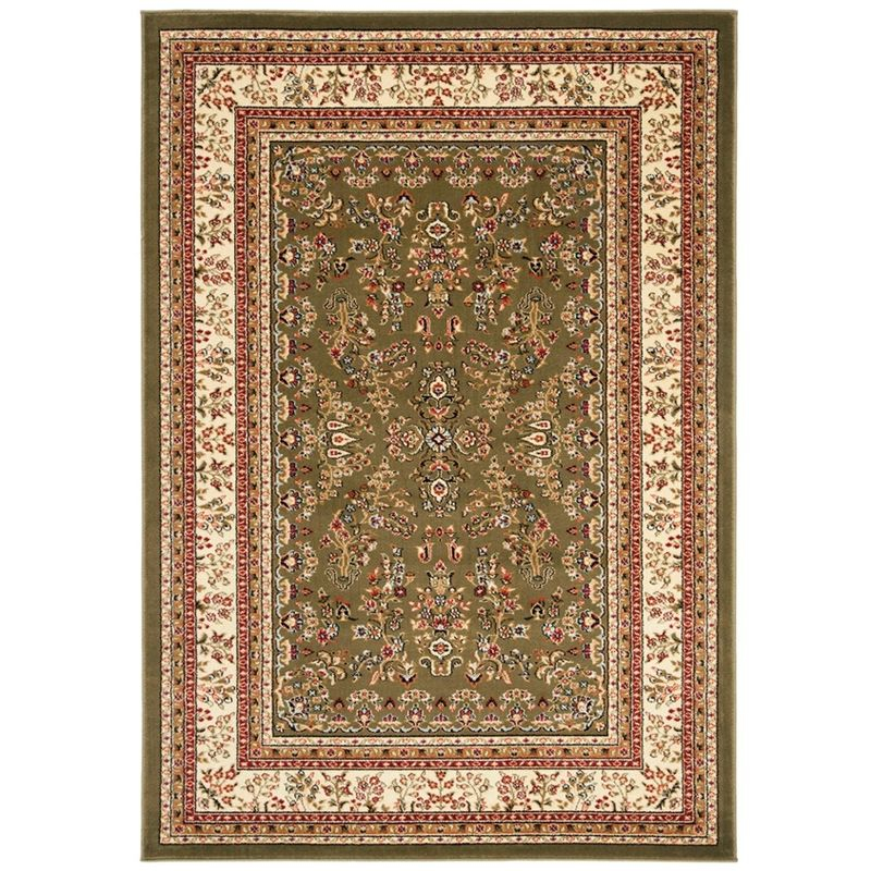 Lyndhurst Sarouk LNH331 Power Loomed Area Rug - Sage/Ivory - 5'3"x7'6" - Safavieh