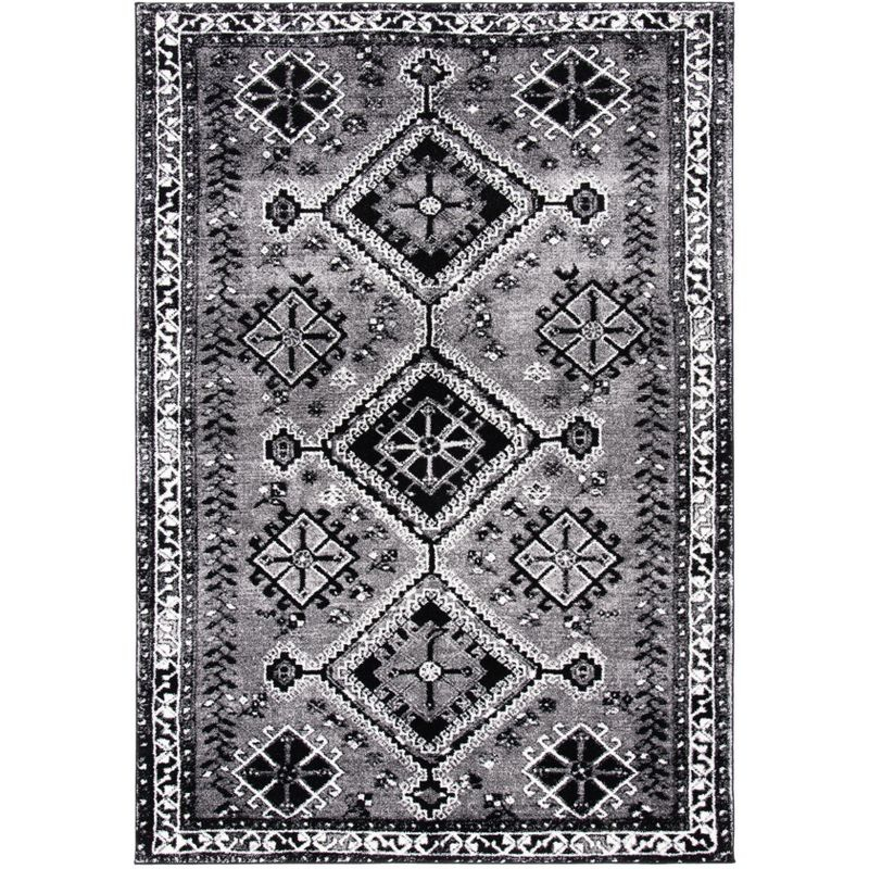 Vintage Hamadan VTH293 Power Loomed Indoor Accent Rug - Grey/Black - 2'7"x5' - Safavieh