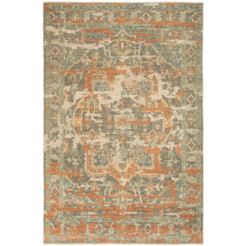 Izmir IZM101 Hand Knotted Area Rug - Rust/Taupe - 6'x9' - Safavieh