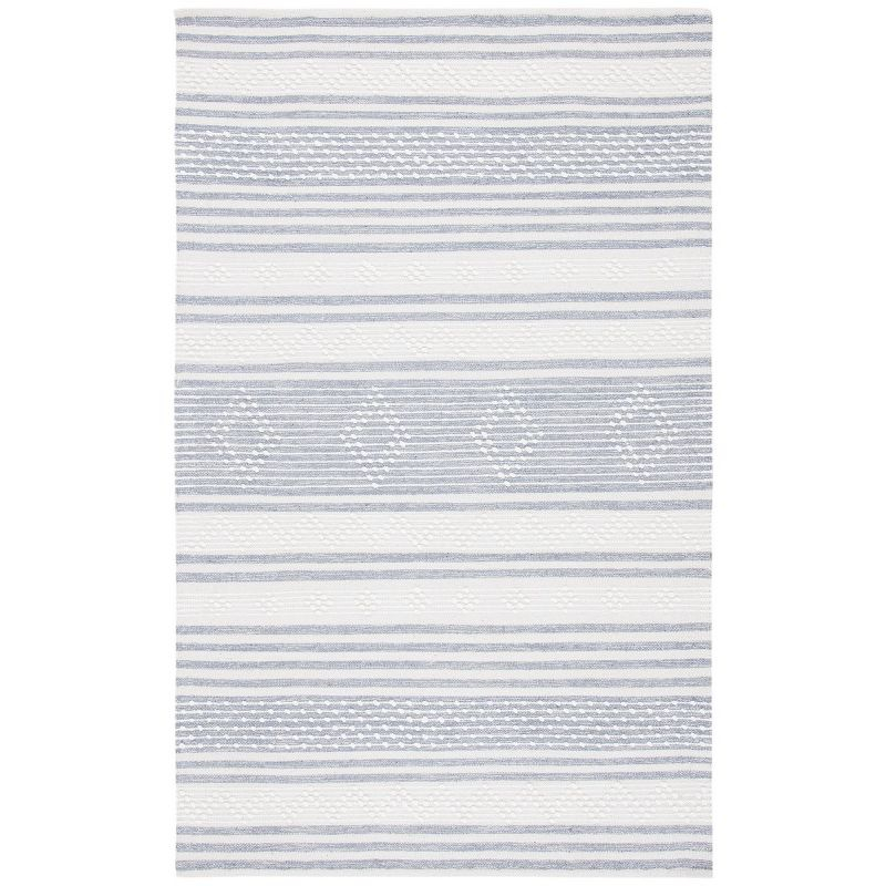 Striped Kilim STK511 Hand Woven Accent Rug - Silver/Ivory - 2'3"x5' - Safavieh.