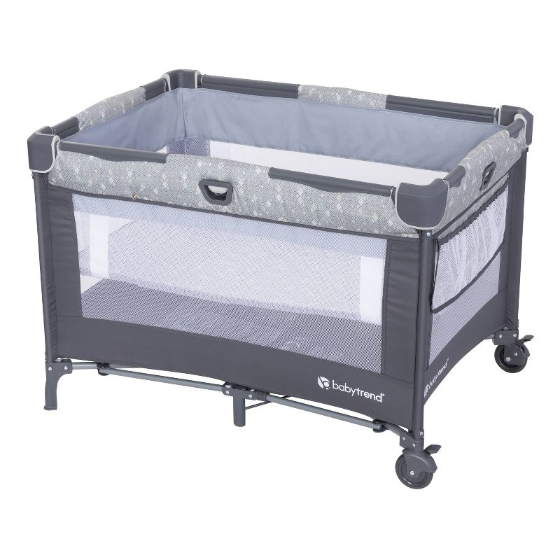 Baby Trend Nursery Den Playard with Snooze Pod and Flip Over Changer - Diamond Sage