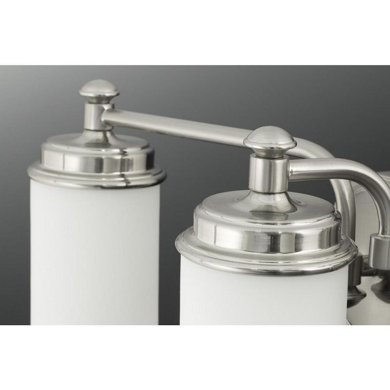 Progress Lighting Glide Collection 2-Light Bath Vanity in Brushed Nickel with Etched Opal Glass Shade