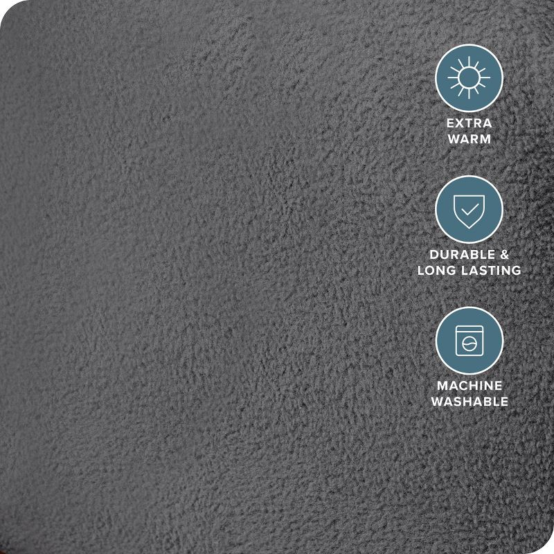 Twin XL Grey Polar Fleece Fitted Sheet by Bare Home