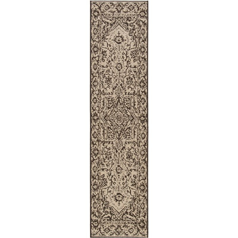 Beach House BHS139 Power Loomed Indoor/Outdoor Runner Rug - Creme/Brown - 2'2"x12' - Safavieh