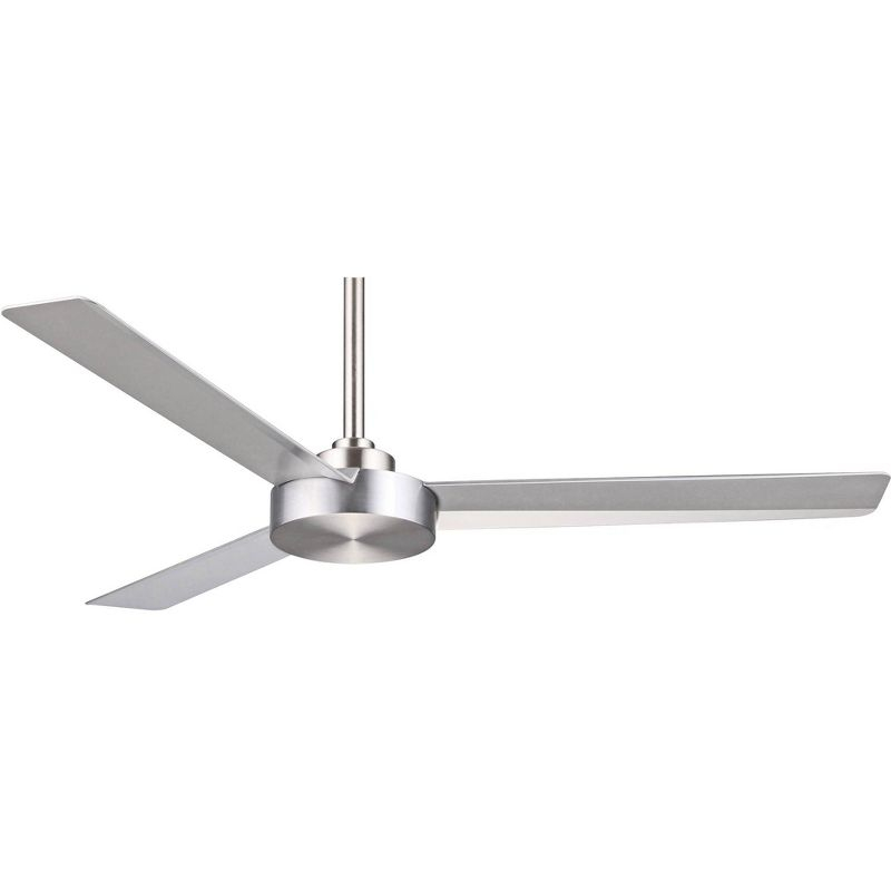 52" Minka Aire Modern 3 Blade Indoor Ceiling Fan Brushed Aluminum Silver for Living Room Kitchen Bedroom Family Dining House Home