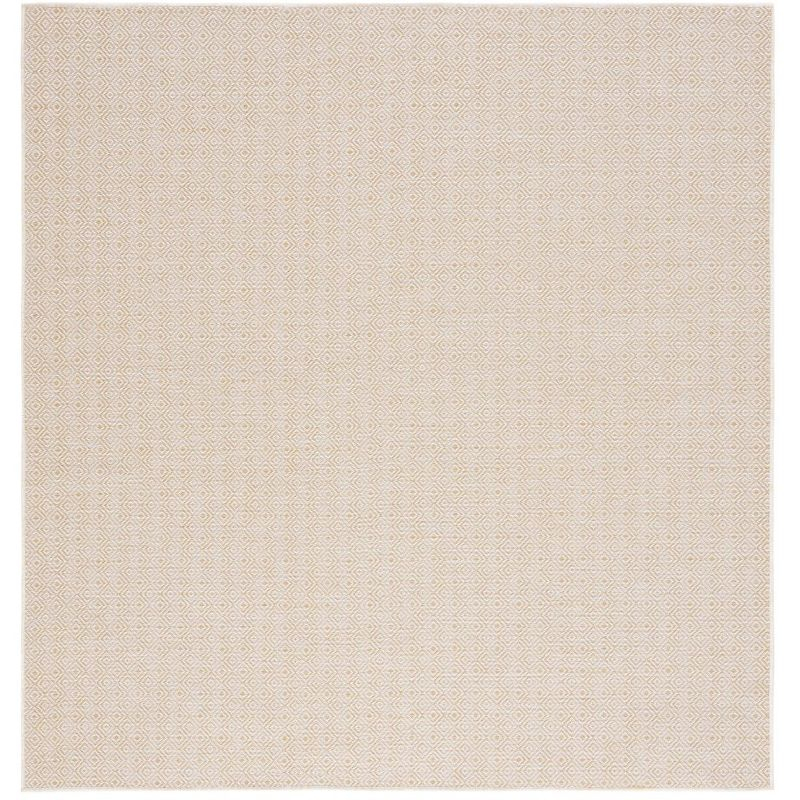 Hampton HTN230 Indoor/Outdoor Machine Made Area Rug - 6'5"x6'5" - Yellow - Safavieh