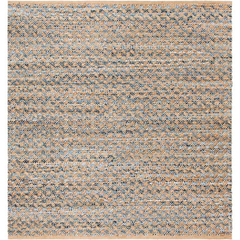 Cape Cod CAP305 Hand Woven Area Rug - Blue/Natural - 4'x4' - Safavieh.