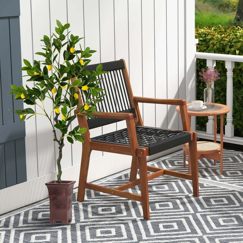 Costway 1 PCS 4 FT Tall Artificial Lemon Tree with Lemon Fruits, Cement Pot for Porch, Office