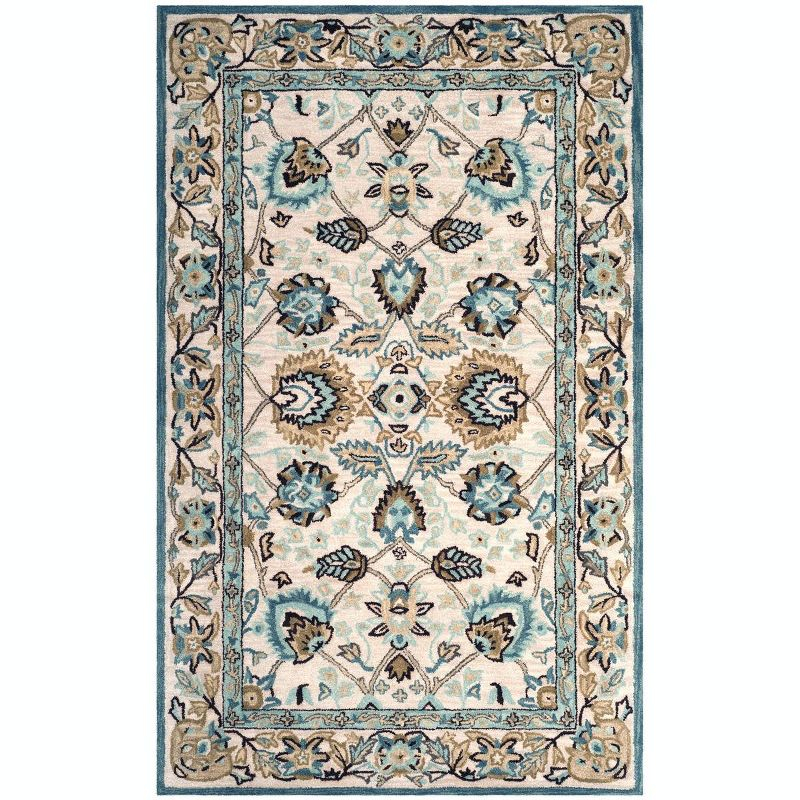 Antiquity AT812 Hand Tufted Indoor Area Rug - Peacock/Blue - 5'x8' - Safavieh