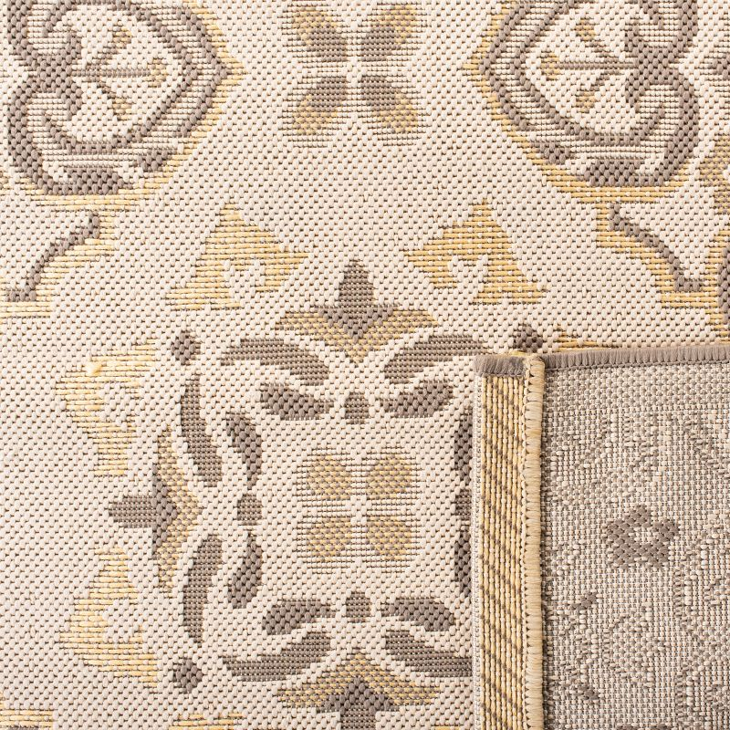 Courtyard CY7978 Power Loomed Indoor and Outdoor Area Rug - Dark Beig/Beige - 5'3"x7'7" - Safavieh