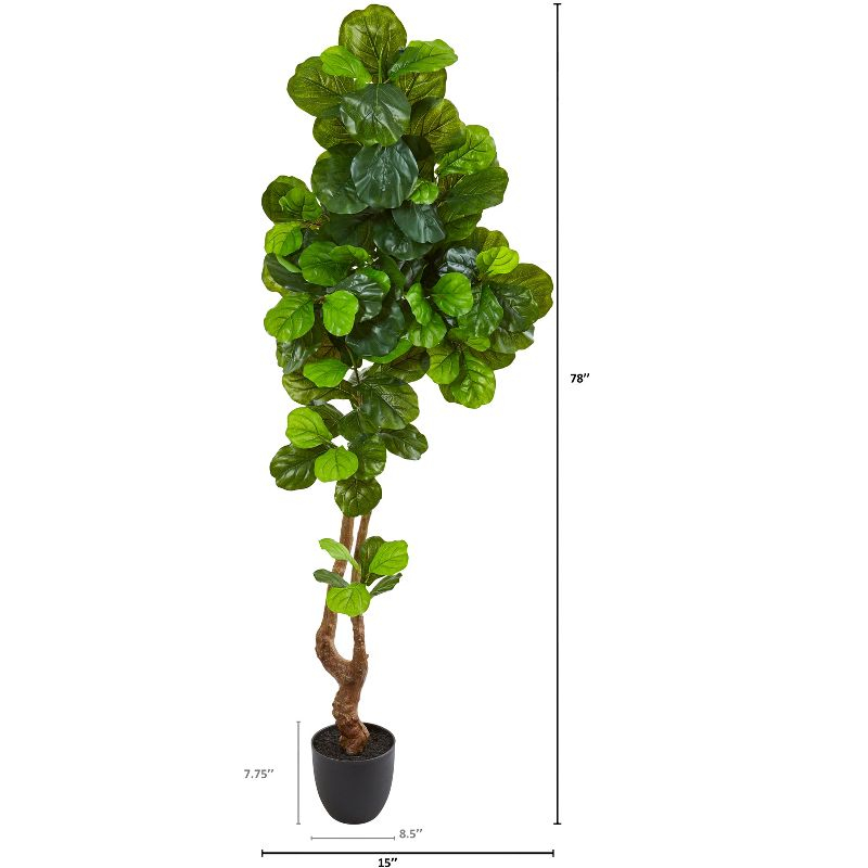 Nearly Natural 78-in Fiddle Leaf Artificial Tree (Real Touch)