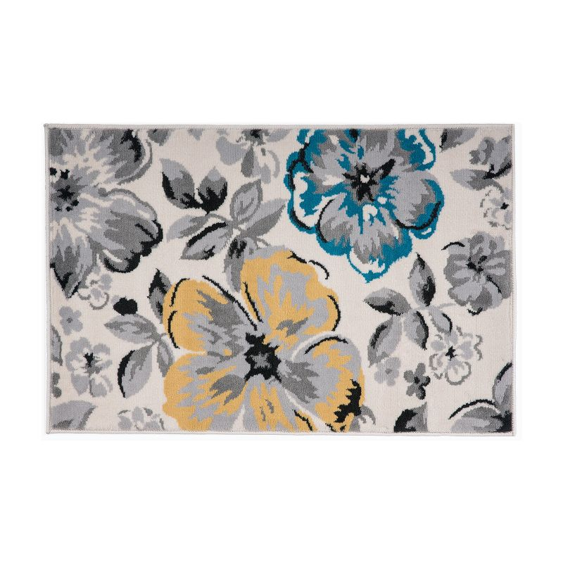 World Rug Gallery Modern Floral Design Cream 2' x 3' Area Rug