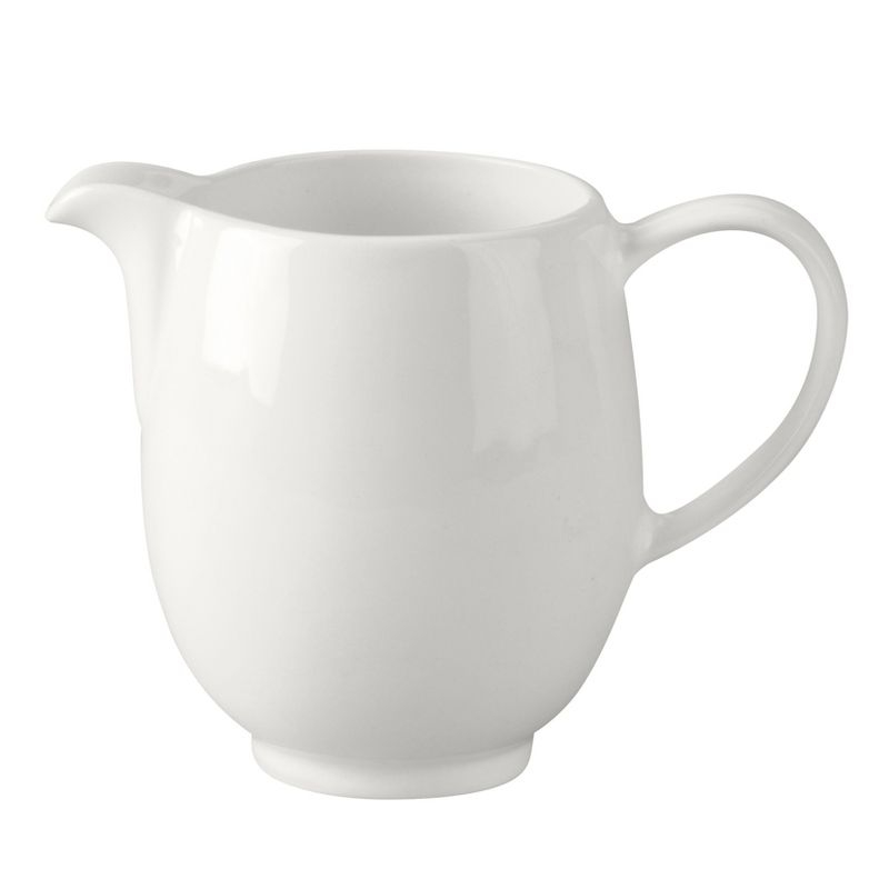 Portmeirion Soho Cream Jug - 6 oz Contemporary White Earthenware Creamer with Handle, Made in the UK, Microwave & Dishwasher Safe