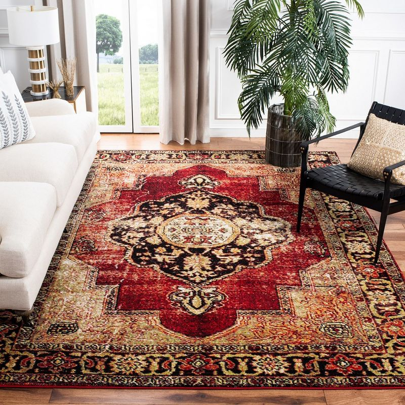 Vintage Hamadan VTH219 Power Loomed Indoor Area Rug - Red/Multi - 10'6"x14' - Safavieh