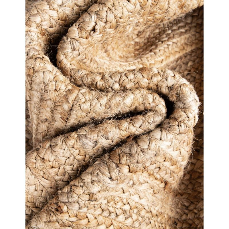 Unique Loom 4'x4' Braided Jute Dhaka Natural Indoor Area Rug