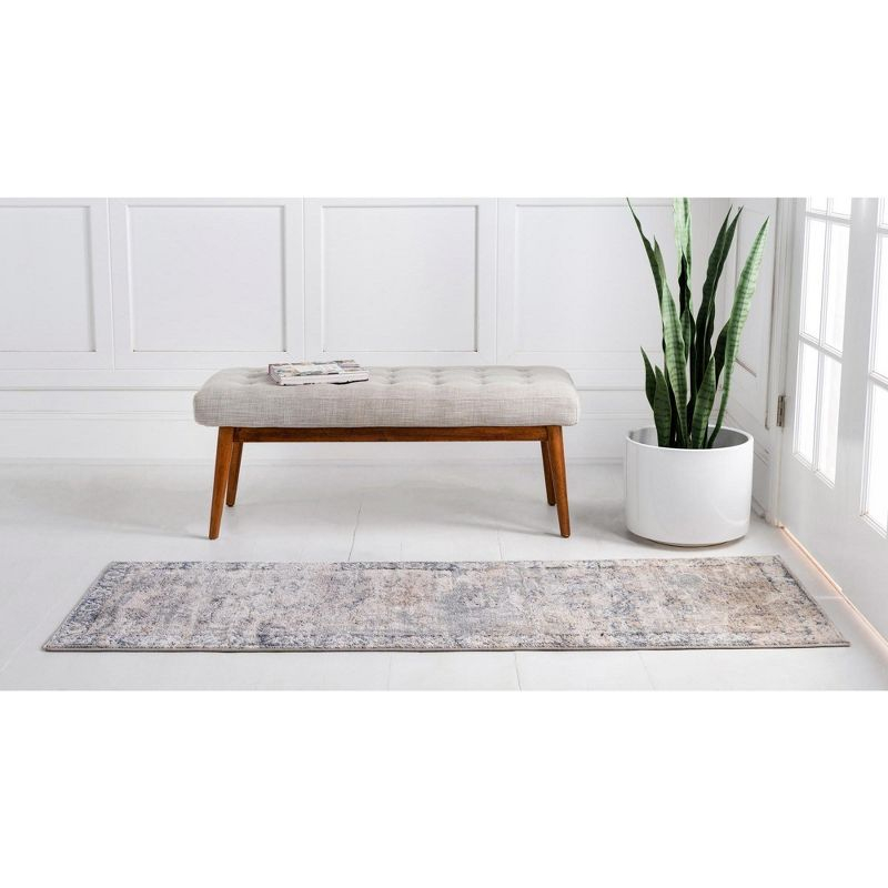 Unique Loom Portland Collection Area Rug - Canby (2'  x 8' Runner Gray/Blue)