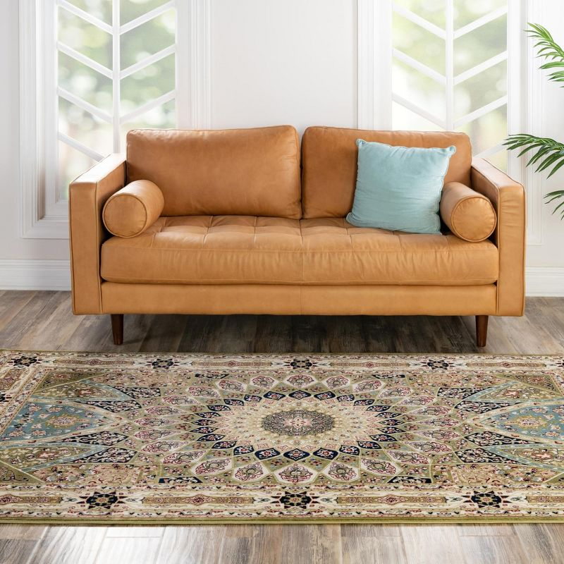 Unique Loom Narenj Collection Area Rug - Adams (3' 1" x 5' 1" Rectangle Green/Beige)
