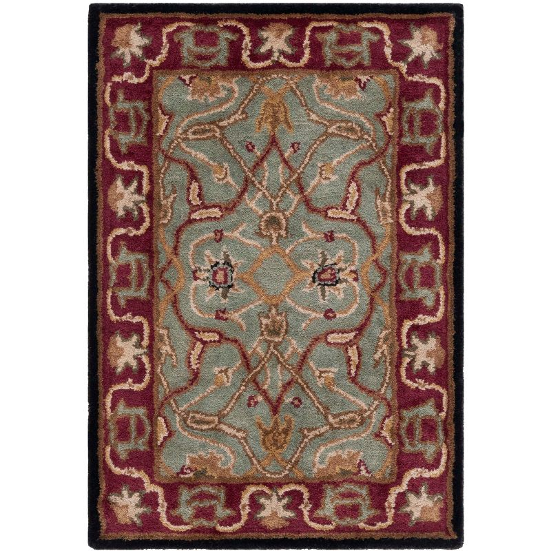 Heritage HG794 Handmade Accent Rug - 2'x3' - Light Blue/Red - Safavieh