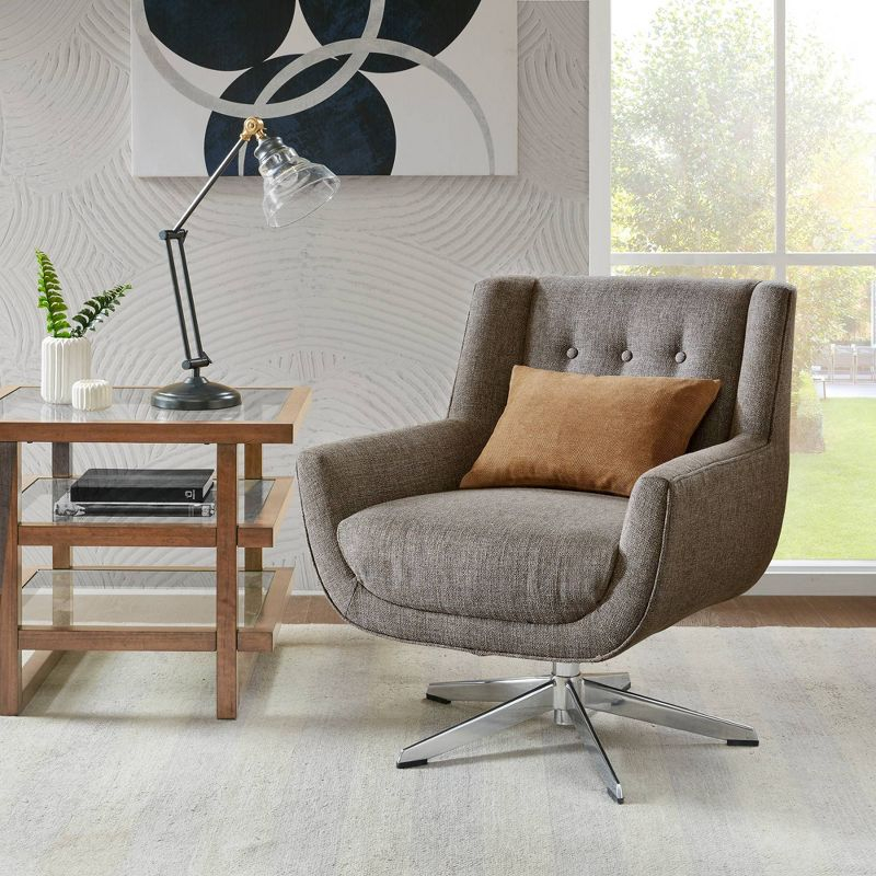 Nina Swivel Lounge Star Based Chair Brown