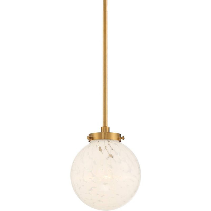 Possini Euro Design Candide Warm Brass Mini Pendant Lighting 7" Wide Mid Century Modern Art Glass Globe Shade for Dining Room House Kitchen Island