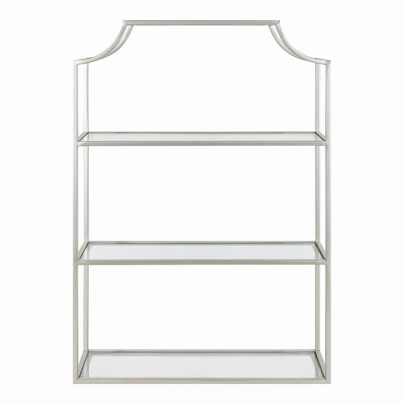 20" x 30" Ciel Tiered Wall Shelf Silver - Kate & Laurel All Things Decor: 4-Tier Glass, Metal Frame, No Assembly Required
