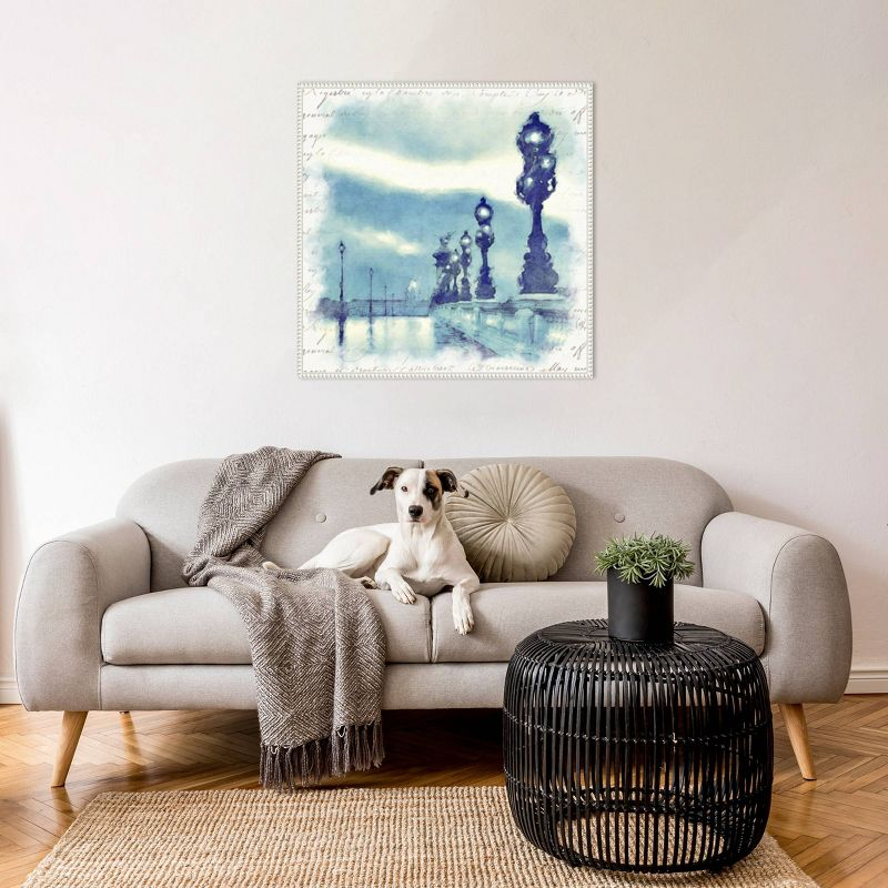 Amanti Art 30"x30" Paris in Blue II by Noah Bay Framed Canvas Wall Art Print