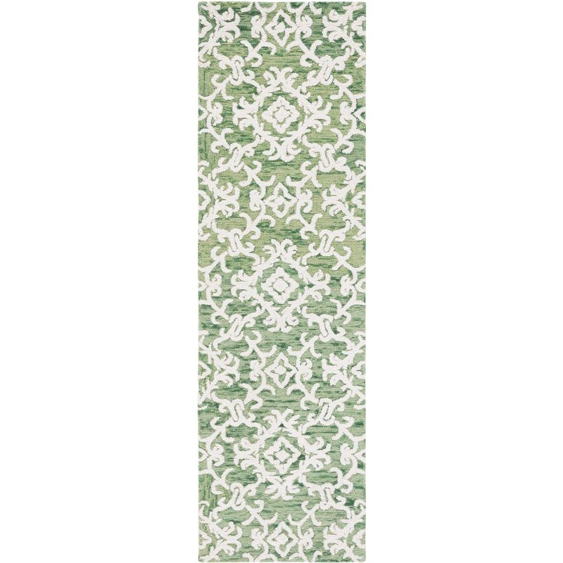 Blossom BLM104 Hand Tufted Runner Rug - Green/Ivory - 2'3"x8' - Safavieh.