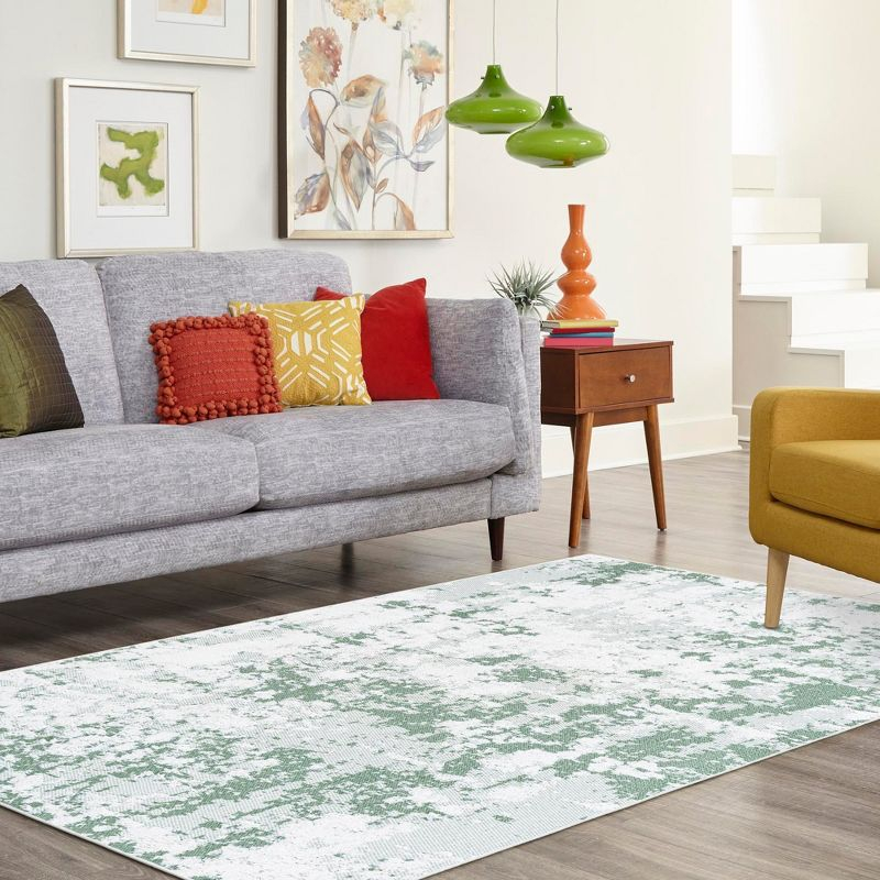 Unique Loom Abbey Collection Area Rug - Westminster (8' 2" x 10' Rectangle Green/Ivory)