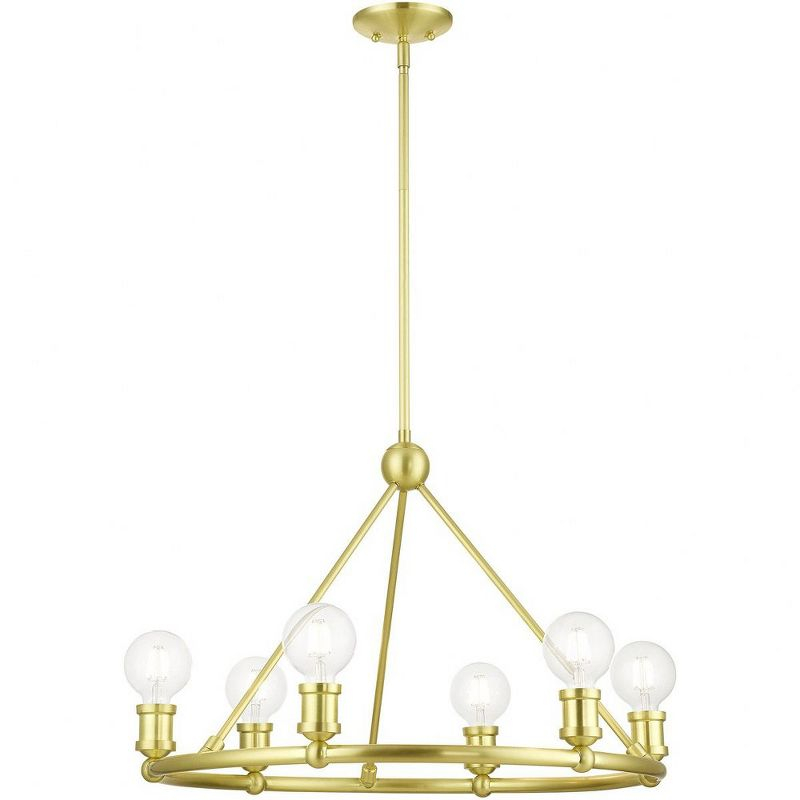 Livex Lighting Lansdale 6 - Light Chandelier in  Satin Brass