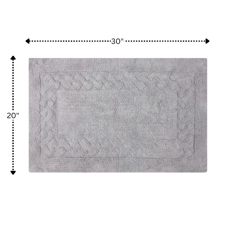 Knightsbridge Chain Bath Rug Cotton Non Skid Back - 20" x 30", Silver