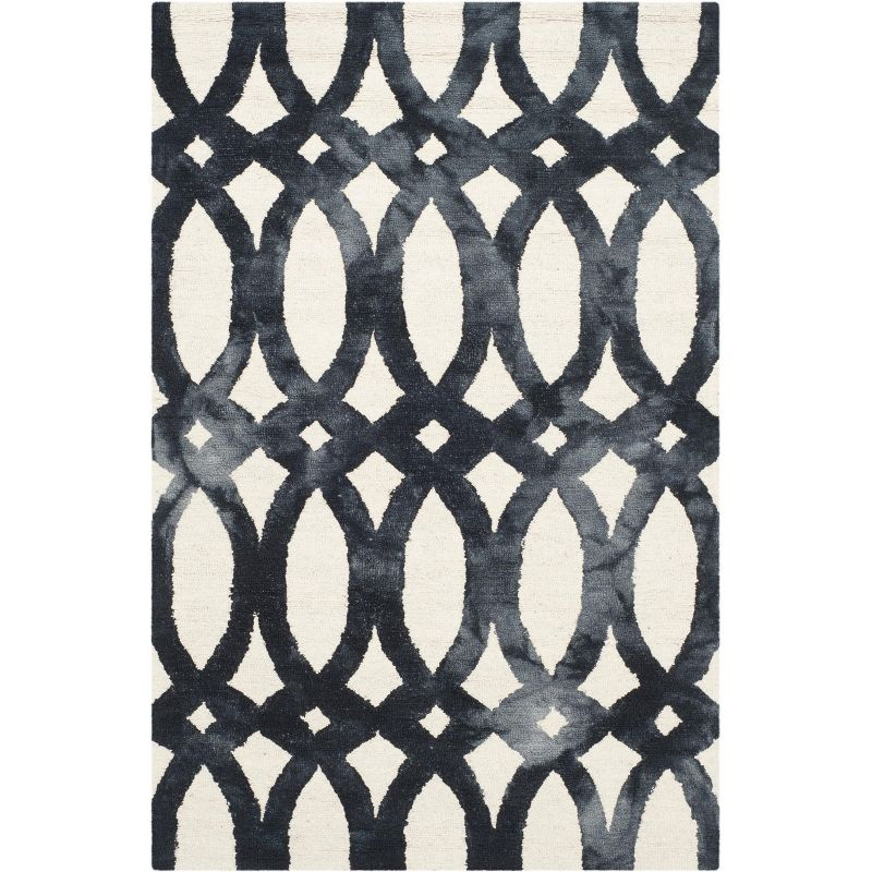 Dip Dye DDY675 Hand Tufted Area Rug - Ivory/Graphite - 4'x6' - Safavieh.