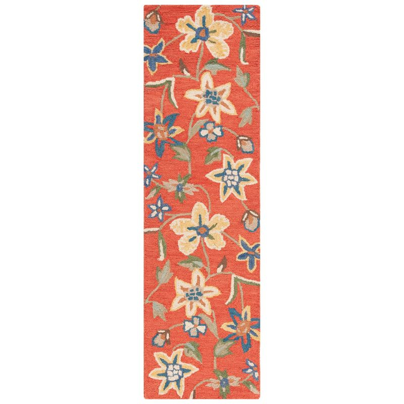 Blossom BLM673 Hand Hooked Runner Rug - Rust/Multi - 2'3"x8' - Safavieh.