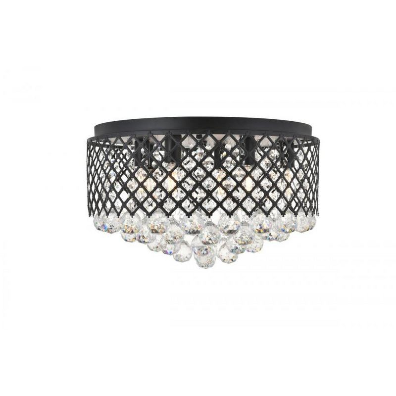 Elegant Lighting Tully 6 light Matte Black Flush Mount