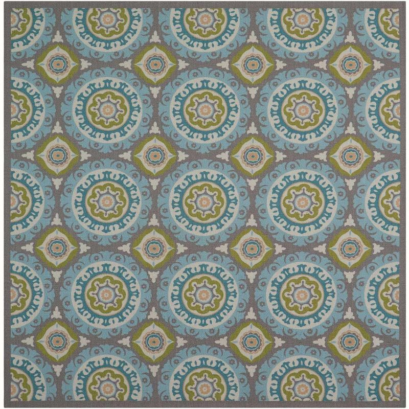 Waverly Sun & Shade "Solar Flair" Jade Indoor/Outdoor Area Rug by Nourison SND16 6'6" x 6'6"