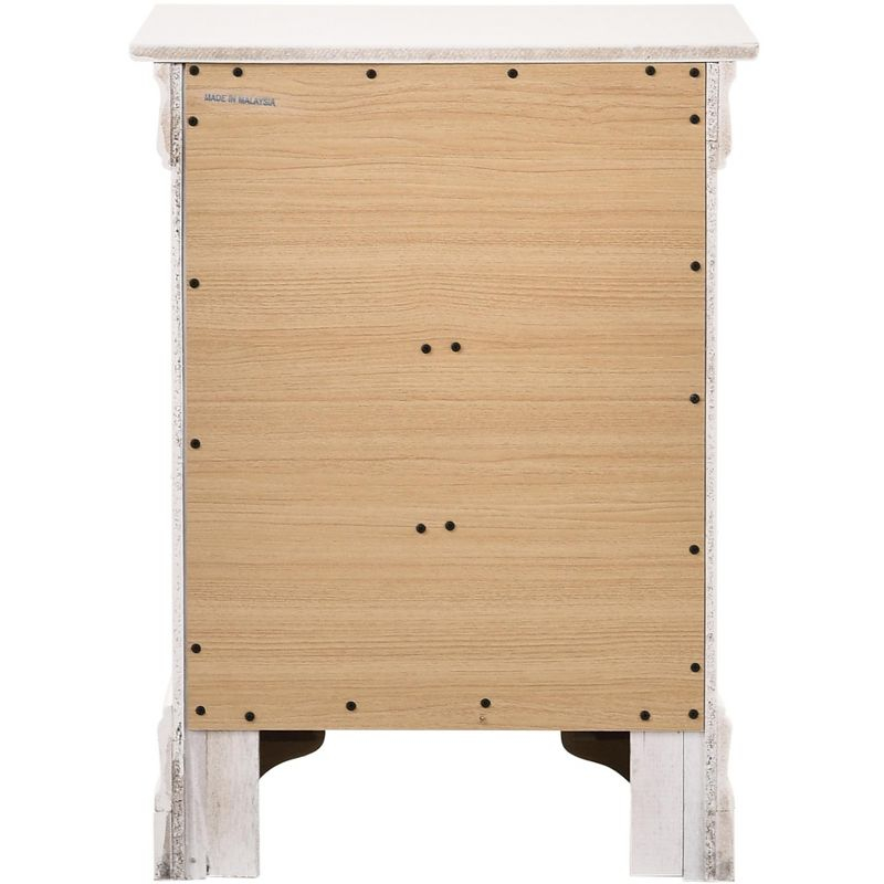 Passion Furniture Louis Philippe 3-Drawer White Nightstand (29 in. H x 21 in. W x 16 in. D)