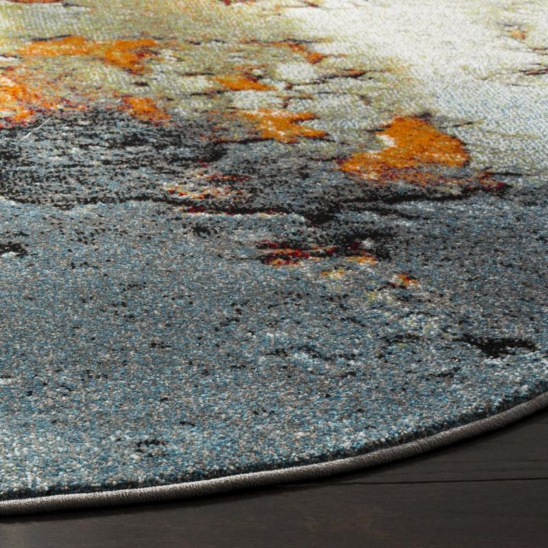 Glacier GLA125 Power Loomed Indoor Area Rug - Blue/Multi - 6'7" Round - Safavieh