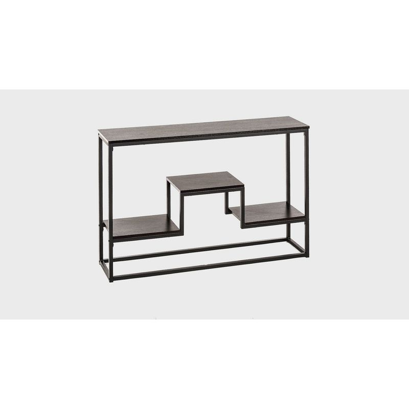 Monarch Specialties Accent Table Console Entryway Narrow Sofa Living Room Bedroom Brown Laminate Black Metal Contemporary Modern