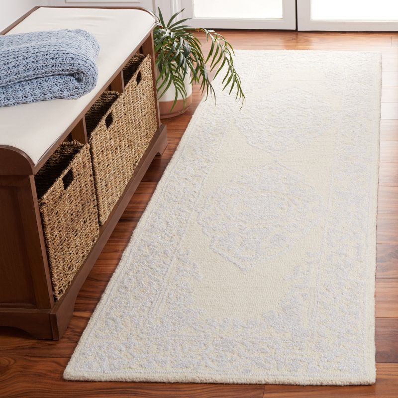 Abstract ABT359 Handmade Tufted Runner Rug - Ivory/Beige - 2'-3" x 8'-0" - Safavieh