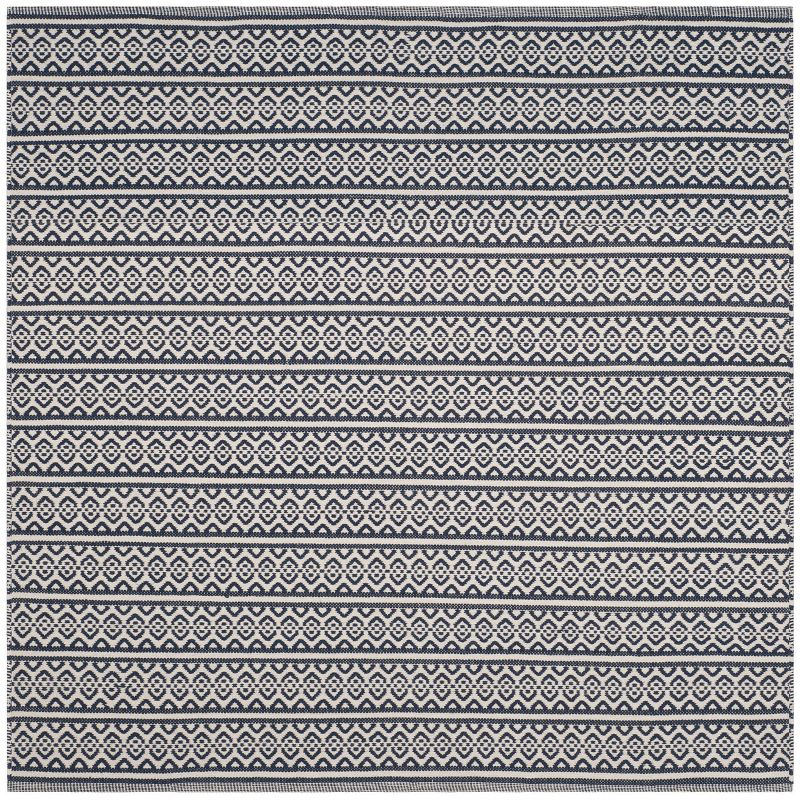 Montauk MTK341 Hand Woven Indoor Area Rug - Ivory/Navy - 6'x6' - Safavieh.