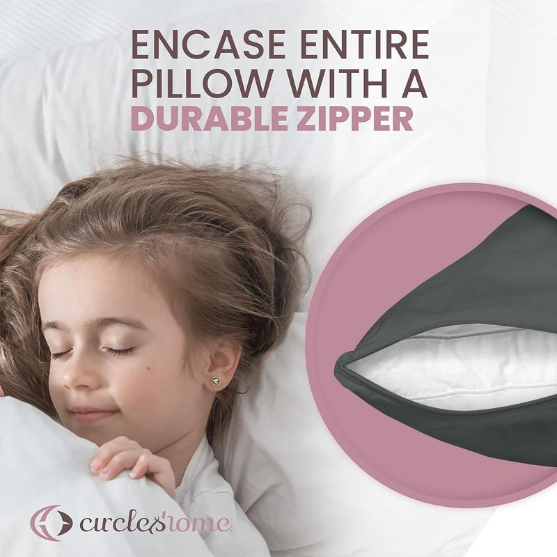 100% Cotton Zippered Pillow Protector (2 pck) Standard - Charcoal