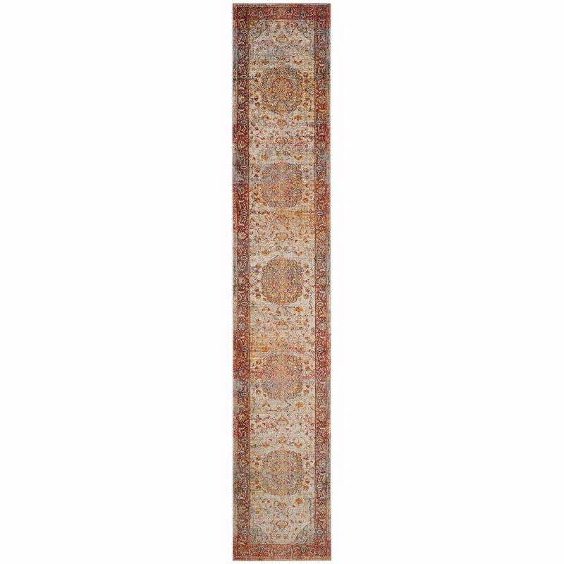 Vintage Persian VTP435 Power Loomed Indoor Runner Rug - Saffron/Cream - 2'2"x12' - Safavieh