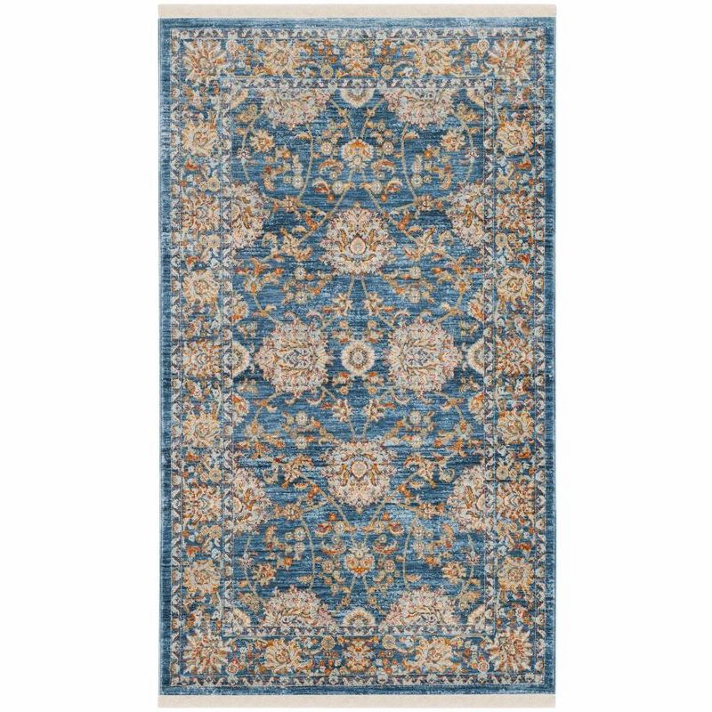 Vintage Persian VTP469 Power Loomed Indoor Area Rug - Turquoise/Multi - 4'x6' - Safavieh