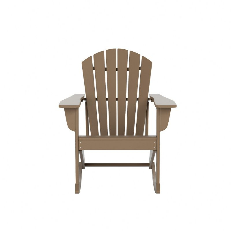 WestinTrends Outdoor Patio Poly Adirondack Rocking Chair Rocker, Weathered Wood