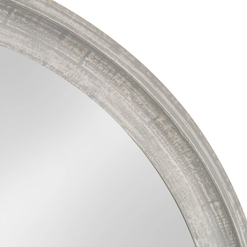 28" x 28" Mansell Circular Shaped Hanging Wood Wall Mirror Gray - Kate and Laurel