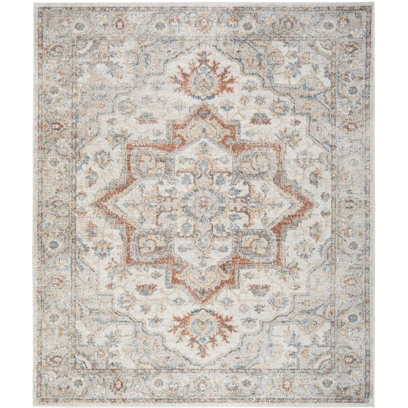 Nourison Astra Machine Washable Vintage Medallion Indoor Rug Grey/Multi 7'10" x 10'